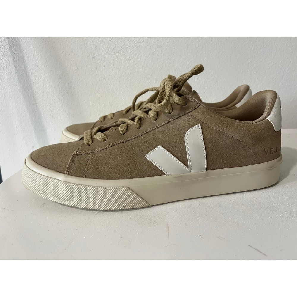 Veja Campo Suede Sneakers Tan White Low Top Lace Up Shoes Womens 10 - Picture 4 of 11